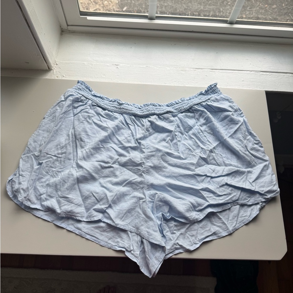 Aerie Linen Blend High Waisted Shorts
